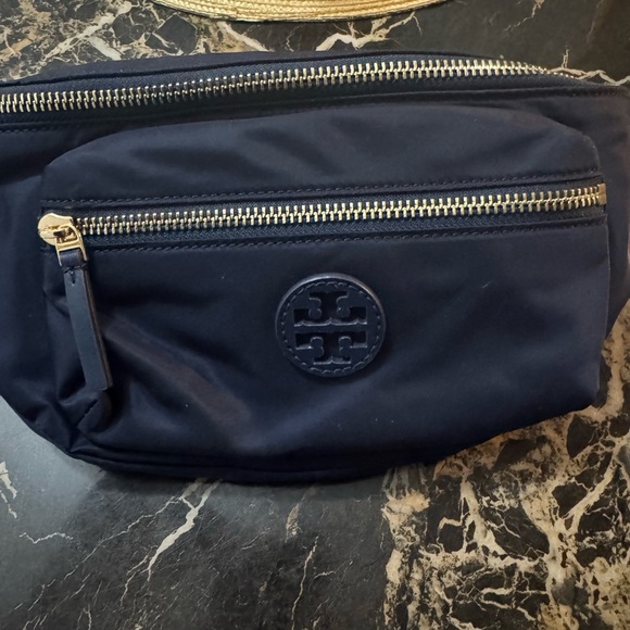 Tory Burch Handbags - Tory Burch Navy Nylon Belt Bag with Gold Hardware